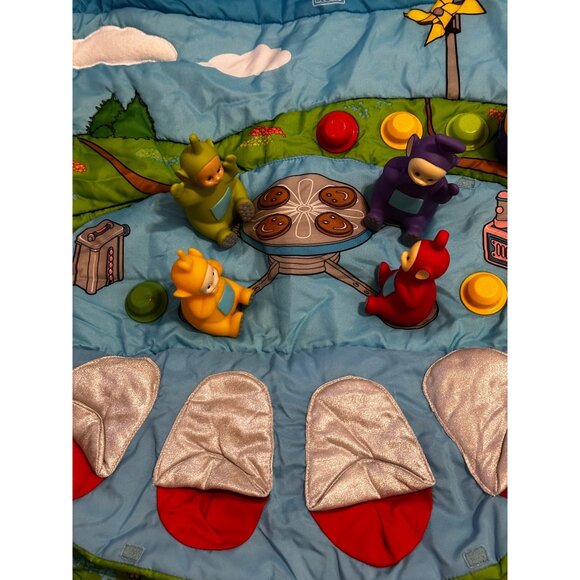 Teletubbies Vtg Mega Bloks INDOOR Play Mat and blocks 24” RARE 1999 Noo-no READ - Picture 2 of 16